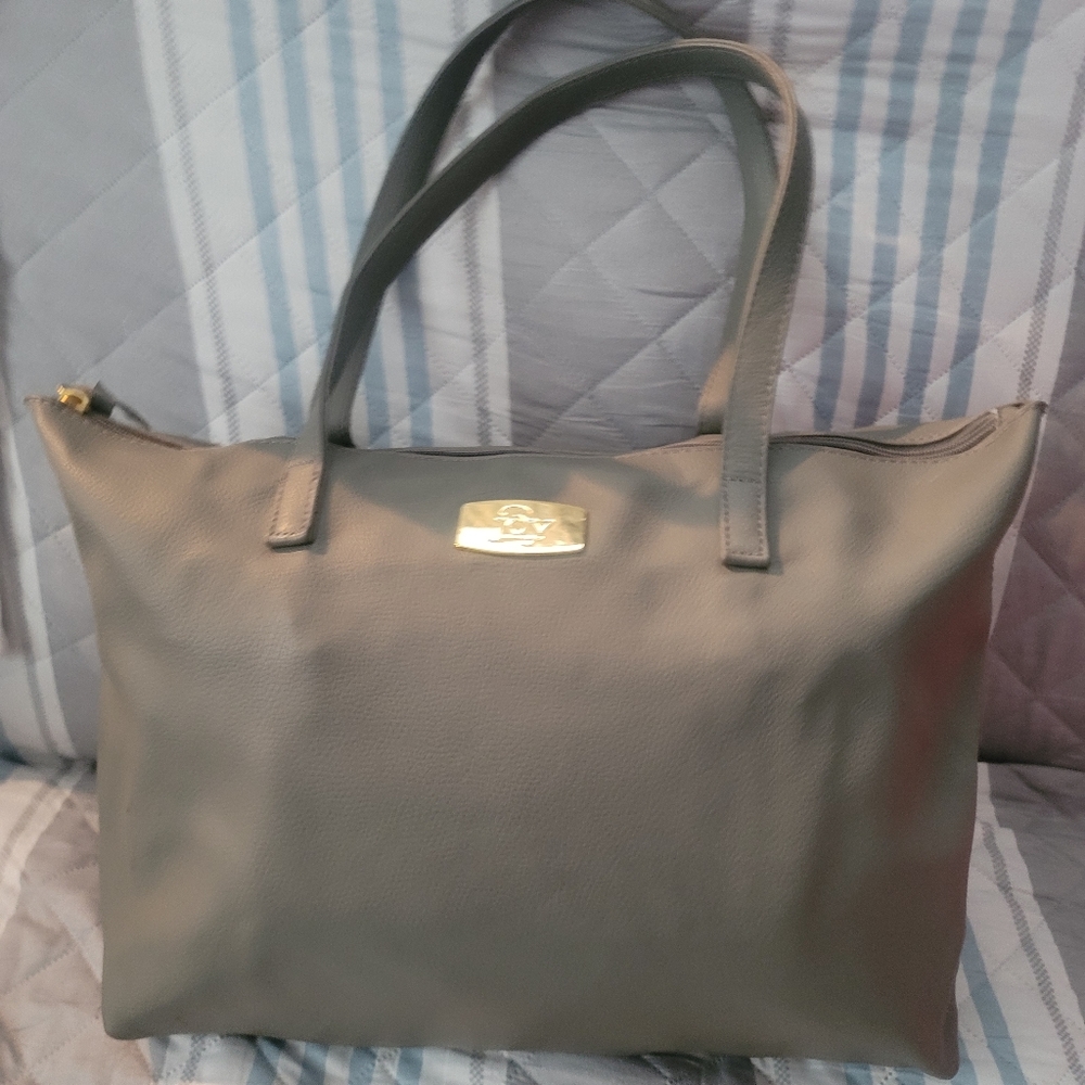 Joy Mangano Clothes It All Leather Tote